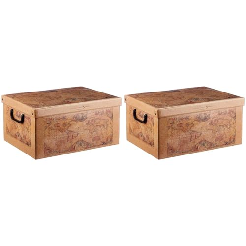 Lavatelli Kanguru Caja de Almacenamiento en cartòn, Modelo Marco Polo, Media 32x42x21cm (028 MP), Mediana (Paquete de 2)