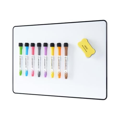 A3 Whiteboard - Magnetic Whiteboard with White Board Markers and Erasers Smooth Writing and Easy to Dry Wipe Suitable for Kids Writing & Drawing School Home Office and Remote Learning