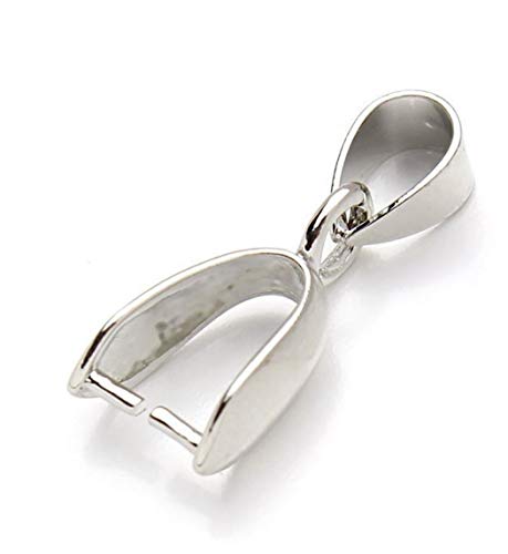 4pcs Adabele Authentic 925 Sterling Silver Hypoallergenic Pendant Clasp Pinch Bail 18mm Clip Connector for DIY Craft Jewelry Making SS73-5