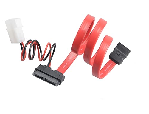 Akasa 20cm SATA Cable for Slimline Opticals | SATA Data & SATA Power Cable Converter | 200mm | AK-CB050