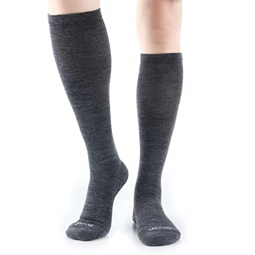Image of ja vie Ultra Warm Merino Wool Compression Socks for Men & Women Cushion Crew Socks for Running Cycling Travel (15-20mmHg)
