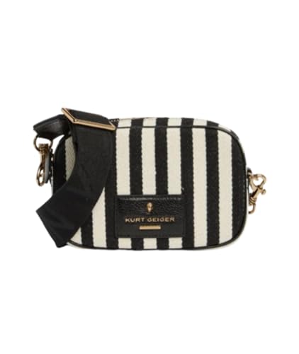 Kurt Geiger London Chiswick Stripe Small Camera Crossbody Bag, One Size, Charcoal