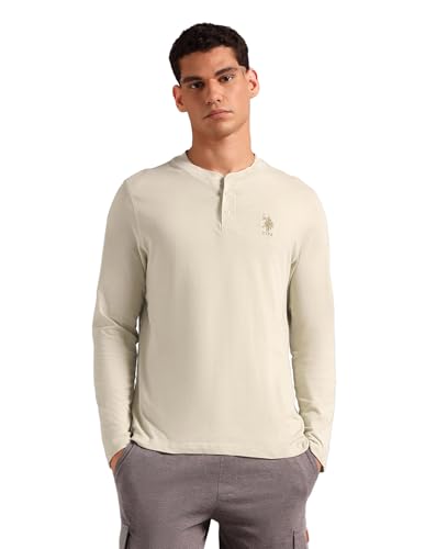 Image of U.S. POLO ASSN. Men Comfort Fit Heathered Cotton I655 Regular Fit T-Shirt - Pack of 1