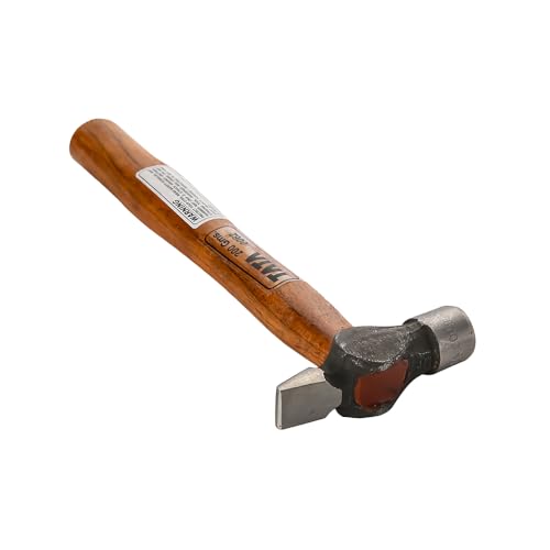 Image of TATA AGRICO- Cross Pein Hammers Drop Forged Steel, Seasoned Wood Handle, | Home & Industrial Use, Garage| 200 Gms /Set Of 1Pcs-Brown And Gray