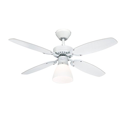 78708 Ventilatore da soffitto bianco da 105 cm Capitol per interni, kit di luce con vetro smerigliato opale