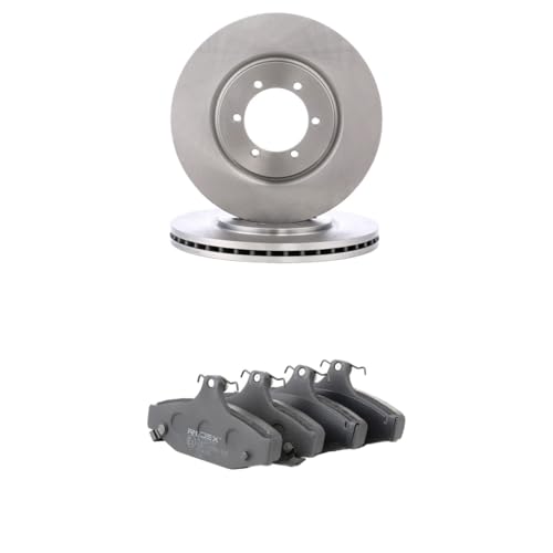 RIDEX Kit de discos de freno y pastillas 3405B2741 Eje trasero sin tornillos ventilación interna
