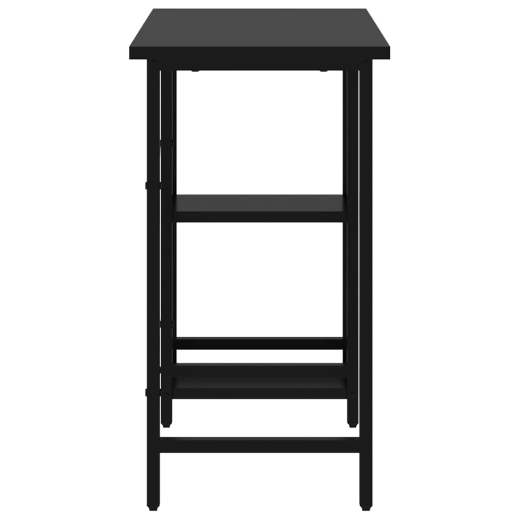 Computertisch Schwarz 80x40x72 cm MDF und Metall, platzsparend mit Kabelmanagement, ergonomisch für Homeoffice und Arbeitszimmer, vielseitig nutzbar als Arbeitstisch oder Gaming Schreibtisch