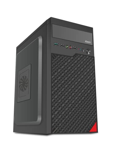 Image of Foxin ACE Desktop Computer Case /PC Cabinet - with Steel Metal Body | Front Panel 2 x USB 1.0 Port | ATX Motherboard Compatible | Color Metallic Black