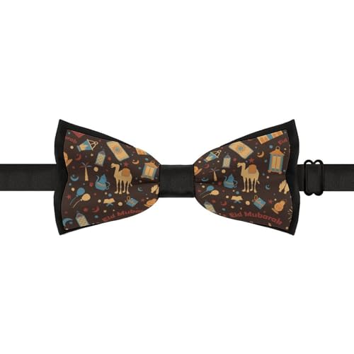 GoasNei Eid Mubarak Bow Tie for Men Adjustable Necktie Funny Tie Neck Ties for Weddings Party