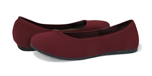 Jellypop Apex Womens Slip On Flats (Red Knitted, Numeric_6_Point_5)