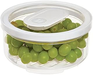 iDesign iD Fresh BPA-Free Recycled Plastic Produce Kitchen Storage Bowl, Fridge Organiser, Suitable for Fruit and Veg Storage, Small, Clear/ White/ Green 18.54/18.54/9.14 cm