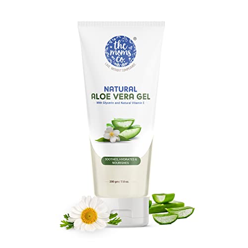 Image of The Moms Co. Multi-Purpose, Natural & Chemical Free Aloe Vera Gel with Vitamin E & Pro Vitamin B5 for Face, Skin, Scalp & Hair-200 Gm & Vitamin C Face Wash for Women & Men- 100 ml