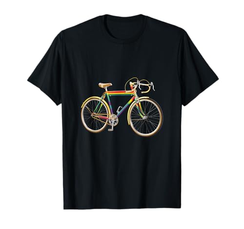 Rainbow Bike Gay Pride LGBTQ Ciclista Streetwear Rainbow Bike Maglietta