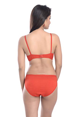 Image of Fashion Comfortz - Fashion Lingerie Set Cotton Bra Panties Set for Women|Bra Panty Set |Bra Panty Set for Women with Sexy|Undergarments|Lingerie Set for Women for Sexy Honeymoon| Red