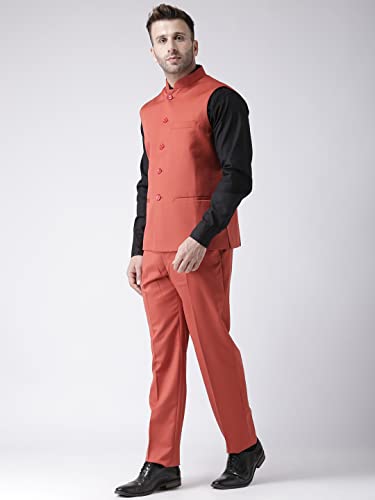 Image of hangup Men's Synthetic Notch Lapel Suit (2BasketTR Rust 38