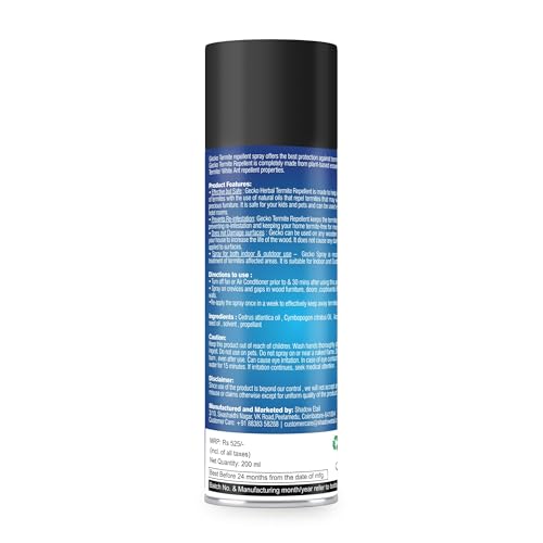 Image of Termite Repellent Spray for Home | 100% Natural & Chemical-Free | Eco-Friendly Biodegradable Formula | Removes Termites from Root Level | Long Lasting 15 Days Protection | 220ml - FORMULATION 3X