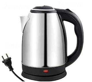 Zenkova Go Electro Stainless Steel Electric Kettle, (1 Piece), 2 litres, Silver | Power Indicator | 1500 Watts | Auto Cut-Off | Detachable 360 Degree Connector | Boiler for Water