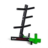 CAP Barbell Olympic Plate Tree Storage Rack for Weights and Bar, Green
