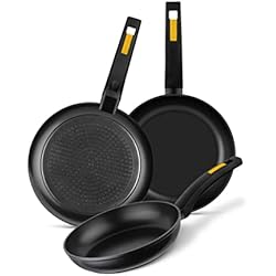 Sartenes Monix Titan Rock Precio Monix COOK - Set 3 sartenes aluminio forjado 18-22-26cm, antiadherente bicapa sin PFOA, apta para todo tipo de cocinas e inducción, negro