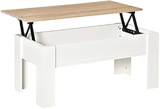 HOMCOM Lift Top Coffee Table with Hidden Storage Compartment, Lift Tabletop Pop-Up Center Table for Living Room