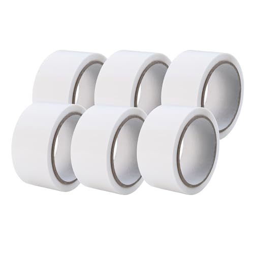 Raypack – Cinta de Embalaje Adhesiva, Rollos de Precinto Resistente de 66m x 55m de ancho, Cinta de Embalar Extra Fuerte, Ideal para Cajas, Envíos y Mudanzas (6, Blanco)