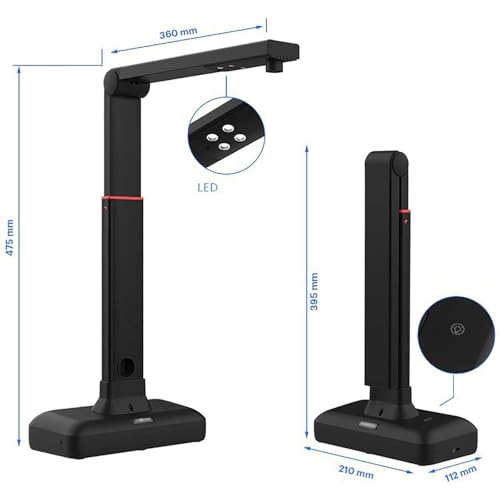GXLDIANPU A2 Overhead Scanner, Book Scanner, 23MP High Resolution, Auto Flatten & Fingerprint Removal Technologies, Built-in High-Brightness LED Light for Book & Document