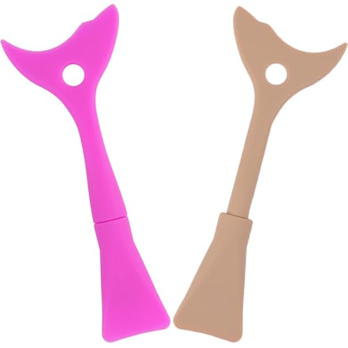 Hohopeti Protectores de Pestañas de Silicona 2 Piezas Rosado y Marrón Herramienta para Maquillaje de Ojos Plantilla Delineadora Reutilizable para Aplicar y Sombras Auxiliar para