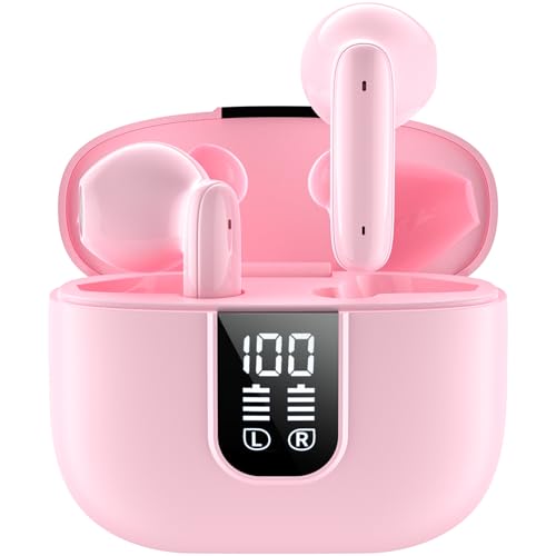 Bluetooth Kopfhörer Kopfhörer Kabellos Bluetooth 5.4 In Ear Kopfhörer mit 6 Mic ENC Noise Cancelling Earbuds Tiefer Bass Leicht/35 Std. /IP7 Wasserabweisend/LED-Anzeige Ohrhörer für den Alltag
