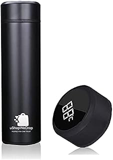 Ushopwedrop Travel Mugs Black Smart Drink Flasks Leakproof Thermos Cup Insulated Mug Vacuum Insulating Cup 304 Stainless Steel Flasks LED Touch Screen Temperature for Office (Pink)