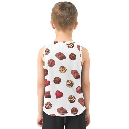 J JOYSAY Chocolate Heart Candy White Boys Tank Top Sleeveless Muscle Shirts Quick Dry Kids T-Shirts 3-15T3