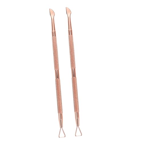 IWOWHERO Professional Nail Art Tools Set 2pcs Cuticle Pusher Rose Gold Stainless Steel Cuticle Remover