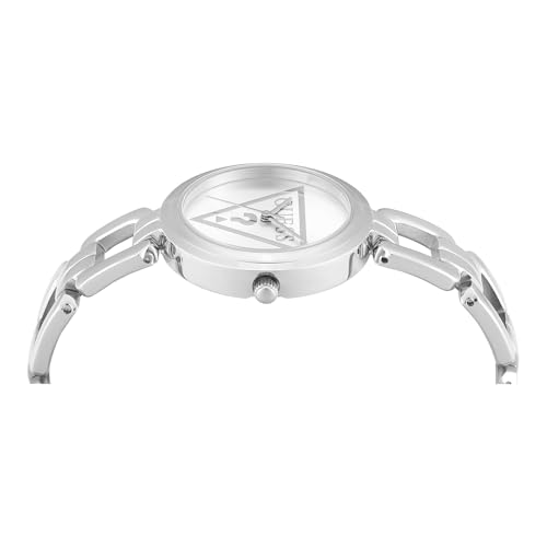 Image of GUESS Round 32mm Silver Dial Analog Women Watch - U1438L1M