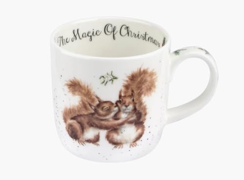 Royal Worcester Wrendale Deigns Eichhörnchen Magic of Christmas 0,3 Liter Keramiktasse