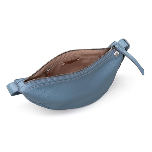 Image of The Sak Tess Sling Bag in Leather, Adjustable Crossbody Strap, Maritime