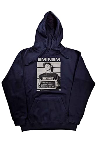 Eminem Arrest Logo Hooded Sweatshirt Official Unisex Navy Blue Pullover