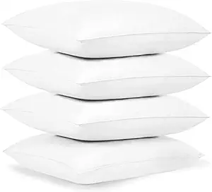 Wakewell Pillow, Set/Pack of 4 Pillows, 61 x 41 cm, Plain White (4 Pillows)