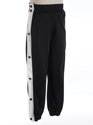 JEATHA Kids Boys Side Split Press Button Surgery Sweatpants Basketball Trousers Tracksuit Bottoms with Packet4