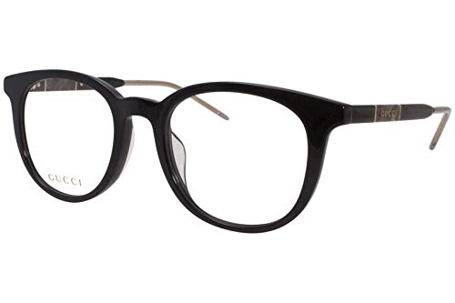 Gucci GG0850OK 004 Eyeglasses Men's Black/Grey Full Rim Round Optical Frame 53mm (Black, 53)