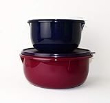  Tupperware Rührschüssel Peng 3,0 L Bordeaux Lila + 2,0 L Dunkelblau + 240ml Click Duett Duo