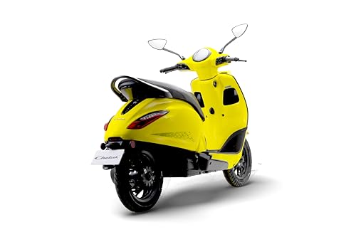 Image of Chetak 3001 by Bajaj Auto High Speed Electric Scooter with charger - Lime Yellow - Ex-Showroom