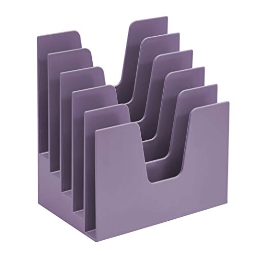 Trieur à 5 compartiments inclinés violet pour ne plus perdre vos lettres importantes sur le bureau