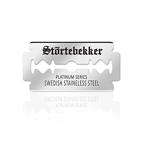 Foto von Störtebekker® Premium Rasierklingen - 100 scharfe Rasierklingen für alle gängigen Rasierhobel & Rasiermesser - aus schwedischem Edelstahl - für empfindliche Haut - inkl. hochwertiger Verpackung