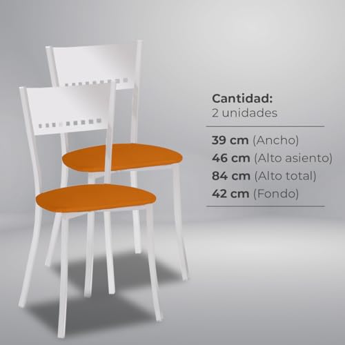 ASTIMESA SCMGNA Dos sillas de Cocina, Metal, Naranja, Altura de Asiento 45 cms - imagen 6