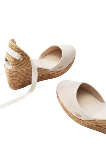 Viscata Sagaro Espadrille Canvas Wedges with Ankle Laces Spain Handmade 2 ½” Heel Women's Sandals with Breathable Organic Cotton Canvas and 100% Natural Jute for all Occasions: Casual, Work, Party4