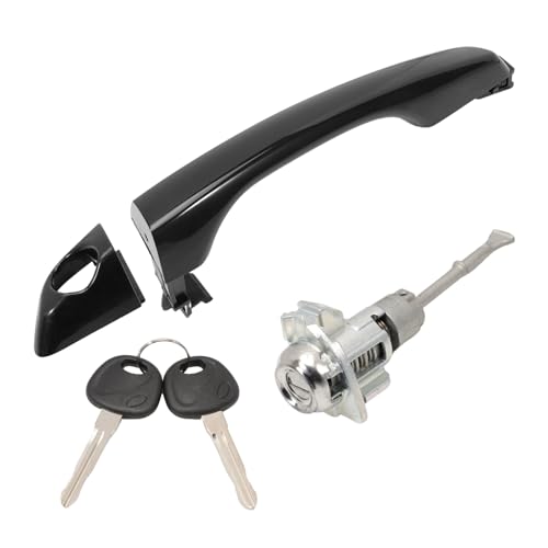 Image of Front Left Driver Side Exterior Door Handle with Lock Cylinder and Keys Replacement for Elantra 2017-2020 Outside Door Handle Assembly Replace 82651-F2010 82652-F2010 81970-F0000