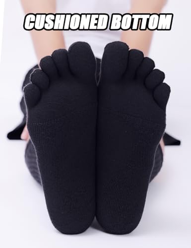 Calf Toe Socks, Five Finger Crew Running Socks, Cool-Max Moisture2