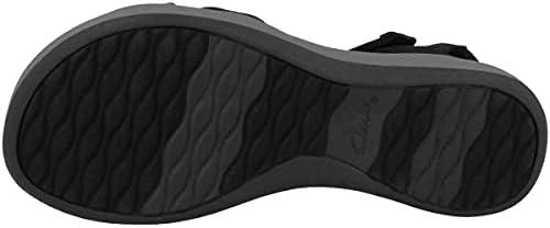 Clarks Women's Ankle-Strap Wedge Sandal, Black Textile, 7.5 | Image 4