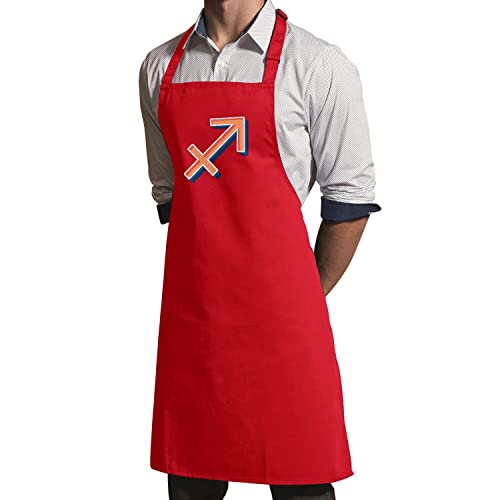 Tablier Cuisine Rouge Sagittaire astres zodiaque symbole universel - 3