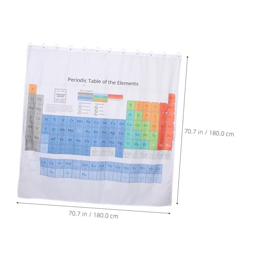 Rideau de douche tableau périodique imperméable avec doublure intégrée - 3