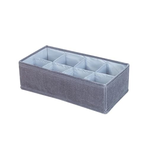 PSNKLMM Caja de almacenamiento for sujetador ropa interior tela, organizador cajones con compartimento for calcetines y bragas, for el hogar(8 grids gray)
